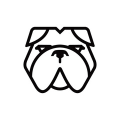Dog linear icon. Vector isolated cute funny puppy head pictogram on a white background