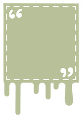 Colorful pastel green color speech bubble balloon with quotation marks icon sticker memo keyword planner text box banner, flat png transparent element design