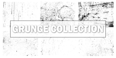 Obraz premium Grunge texture noise, abstract black effect set, vector illustration. Dark dirty overlay design, ink paint background. Backdrop textured grain collection, isolated on white splash pattern.