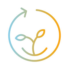 Arrow Eco Plant Gradient Line Icon