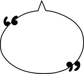 Black and white speech bubble balloon with quotation marks icon sticker memo keyword planner text box banner, flat png transparent element design