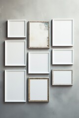 the empty beige frames of different size