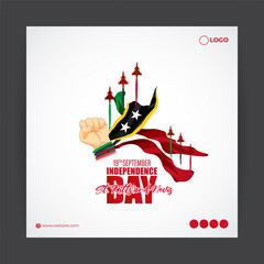 Vector illustration of Saint Kitts and Nevis Independence Day social media story feed template