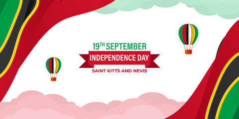 Vector illustration of Saint Kitts and Nevis Independence Day social media story feed template
