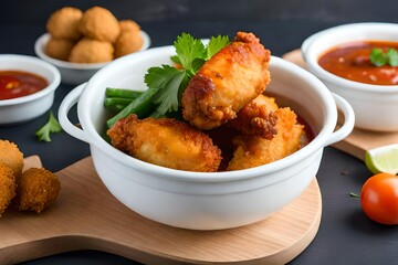 Crispy Delights Fried Chicken in Paper Bucket