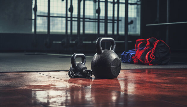 Fitness Essentials: Kettlebell, Towels, and Water Bottle