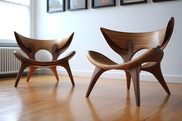 Two brown chairs in the living room