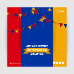 Vector illustration of Armenia Independence Day social media story feed template