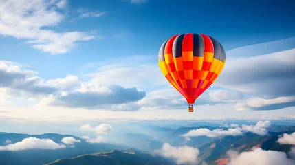 Schilderijen op glas hot air balloon in flight © Teerapat