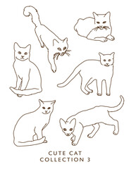 Cute Cat Illustration Outlines! Collection 3