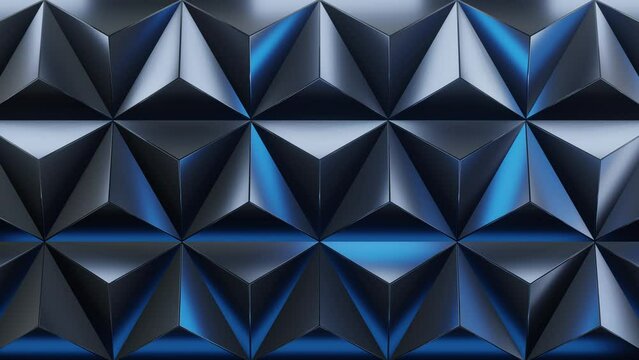 a blue and black background with triangles, sweep light, rim light blue colour, 4k resolution, looped