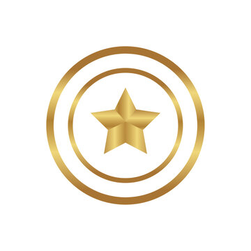 Vector gold cirle stars isolated on a white background symbol of leadership
