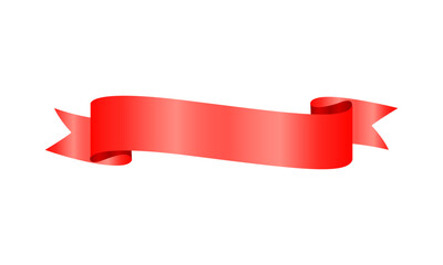 vector red glossy ribbon banners on white background