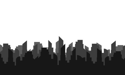 Vector silhouette skyline illustration on white background