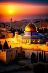 a beautiful jerusalem city with lots of glowing | Stable Diffusion Holy Jerusalem Wallpapers HD