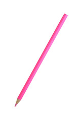 pink pencil isolated over white background.