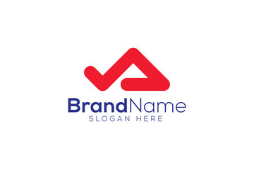 Trendy and Professional letter A check mark done logo design vector template