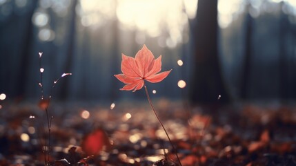 The unique beauty of autumn foliage and color shades of rustic wine red, burnt orange and faded pastel pink tones to fall in love with every season - generative AI