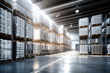 beer bottles, beer packages, finished goods warehouse of the brewery