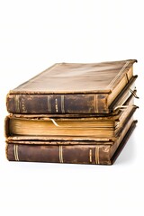 stack of old book isolated on white 