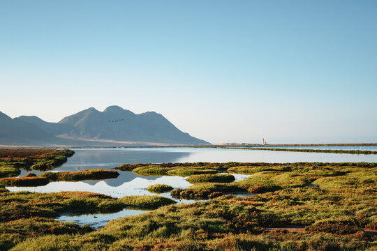 Foto de las salinas en Cabo de Gata, Almer&iacute;a, Espa&ntilde;a.