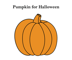Pumpkin for Halloween and Thanksgiving colorful design with vector illustration