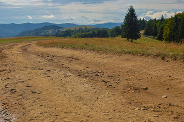 Dirt road high in the mountains