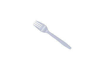white plastic fork on transparent background