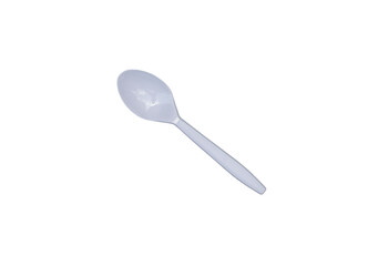 white plastic spoon on transparent background