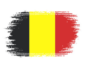 belgian flag grunge, Belgium brush flag template transparent design