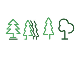 Tree icon line design template vector isolated illustration