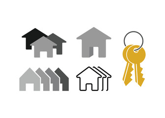 House real estate icon design template vector isolated illustration