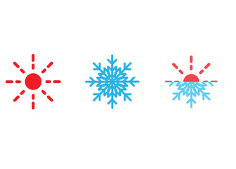 Hot and cold icon design template vector isolated illustration