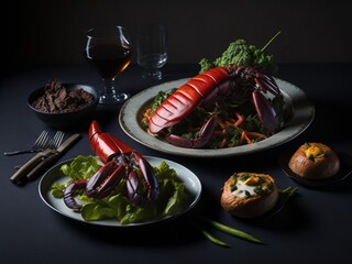 grilled prawn with vegetables