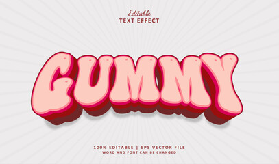 Gummy text effect. Editable text effect groovy style.