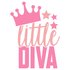 Little Diva - Baby Girl Illustration