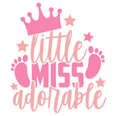 Little Miss Adorable - Baby Girl Illustration