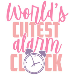 Fototapeta premium World's Cutest Alarm Clock - Baby Girl Illustration