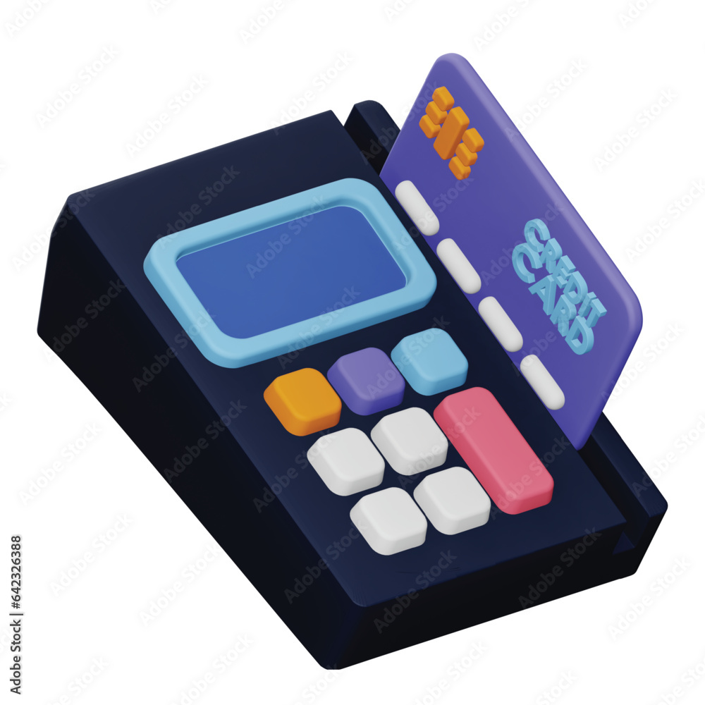 Poster edc machine 3d rendering isometric icon.