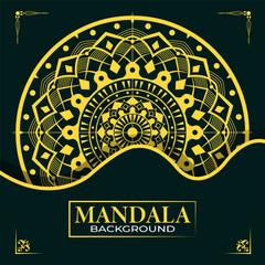 Obraz premium New luxury mandala background modern template, with colorful gold mandala unique ornament pattern.