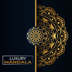 New luxury mandala background modern template, with colorful gold mandala unique ornament pattern.