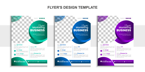 Modern Corporate Business, Flyer Design Template, perfect for creative professional Business, Creative Styles Flyer Design Layout Template in A4, Vector Unique Design Template.