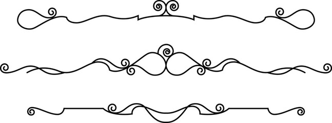 Obraz premium black and white set of delimiters for text, dividers