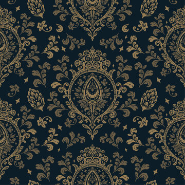 Seamless pattern, background In baroque, rococo, victorian, renaissance style