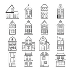 House doodle hand drawn vector set