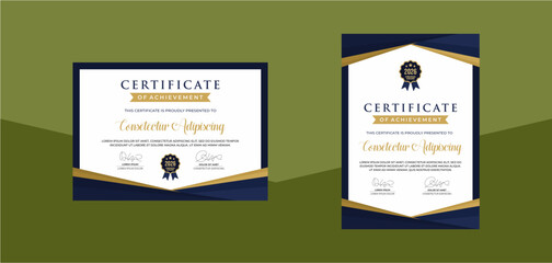 certificate of achievement template. for award, business, and education needs