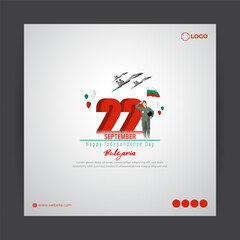 Vector illustration of Bulgaria Independence Day social media story feed template