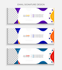 Fototapeta premium Professional email signature design vector template or modern business social media cover design