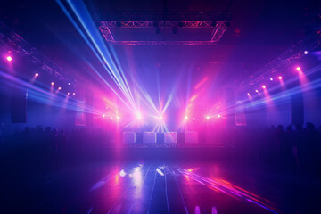 Fototapeta na wymiar Stage lights in a nightclub, close-up, toned image