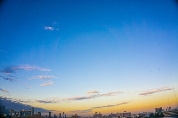 Sunrise with cloud and building in the city
